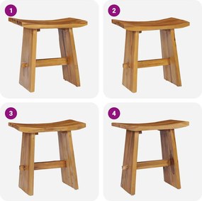 vidaXL Σκαμπό από Μασίφ Ξύλο Teak