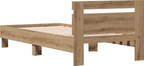 vidaXL Σκελετός Κρεβατιού Artisan Δρυς 80 x 200 cm Επεξεργασμένο Ξύλο