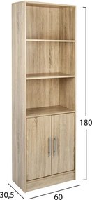 ΒΙΒΛΙΟΘΗΚΗ ΜΕΛΑΜΙΝΗΣ ENSLEY HM2027.02 SONAMA 60X30X180 εκ.