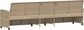 vidaXL Καναπές κήπου 5θέσιος με μαξιλάρια Μπεζ Poly Rattan