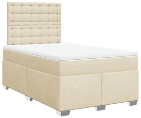 ΚΡΕΒΑΤΙ BOXSPRING ΜΕ ΣΤΡΩΜΑ ΚΡΕΜ 120X200 ΕΚ. ΥΦΑΣΜΑΤΙΝΟ 3290474