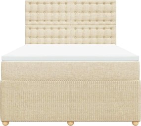 vidaXL Κρεβάτι Boxspring με Στρώμα Κρεμ 160x200 εκ. Υφασμάτινο