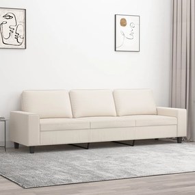 vidaXL Καναπές Τριθέσιος Μπεζ 210 εκ. Ύφασμα Μικροϊνών