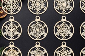 Σετ των 3 Intra απο ξύλο plywood 3mm-4mm πάχος Cut Christmas Ball 21 Δίασταση 8x8 cm INTRAFABR-79430658