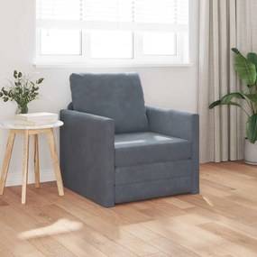 vidaXL Καναπές-κρεβάτι Σκούρο γκρι 74 x 77 x 81 εκ. Βελούδο