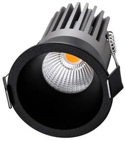 GloboStar® MICRO-B 60245 Χωνευτό LED Spot Downlight TrimLess Φ6cm 7W 875lm 38° AC 220-240V IP20 Φ6 x Υ7.8cm - Στρόγγυλο - Μαύρο - Θερμό Λευκό 2700K - Bridgelux COB - 5 Years Warranty