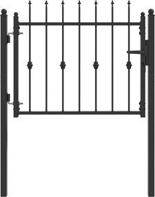 vidaXL Πύλη Φράχτη ASTEN 100 x 75 cm Μέταλλο Μαύρο Κλειδώσιμο