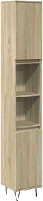 vidaXL Ντουλάπι Μπάνιου Sonoma Δρυς 30x30x190 εκ. Επεξεργασμένο Ξύλο