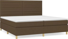 vidaXL Κρεβάτι Boxspring με Στρώμα Σκούρο Καφέ 200x200 εκ. Υφασμάτινο