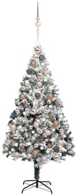 vidaXL Χριστουγεννιάτικο Δέντρο Τεχν. LED & Μπάλες Πράσινο 180 εκ. PVC