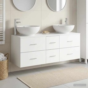 vidaXL Σετ Επίπλων Μπάνιου 3 τμχ. Λευκό 49,5 x 44,5 x 65 εκ