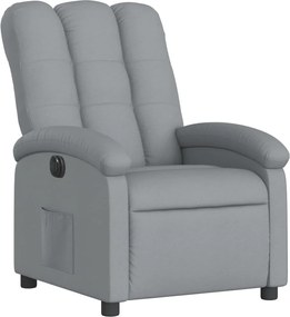 vidaXL Πολυθρόνα Ανακλινόμενη Ηλεκτρική Ανοιχτό Γκρι Υφασμάτινη