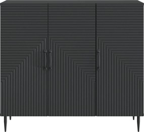 vidaXL Πλαϊνό γραφείο Μαύρο 89 x 34,5 x 80 εκ Επεξεργασμένο Ξύλο