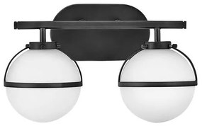 Απλίκα Φωτιστικό Μπάνιου 2xE14 Οπάλ Γυαλί IP44 Hollis Elstead Lighting HK-HOLLIS2-O-BK-BATH Μαύρο