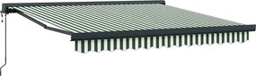 vidaXL Αναδιπλούμενη τέντα Πράσινο και Λευκό 350 x 250 x 165 εκ.