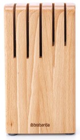 Βάση μαχαιριών Brabantia Profile 1003297, Μέχρι 5 μαχαίρια, Κομψό σχέδιο, Οξιά, Καφέ