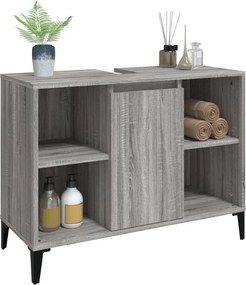vidaXL Ντουλάπι Νιπτήρα Γκρι Sonoma 80 x 33 x 60εκ. Επεξεργασμένο Ξύλο