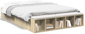 vidaXL Πλαίσιο Κρεβατιού Sonoma Δρυς 140x200 εκ. Επεξεργασμένο Ξύλο