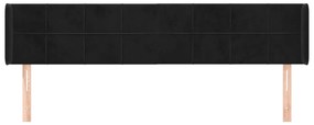 vidaXL Κεφαλάρι με Πτερύγια Μαύρο 163x16x78/88 εκ. Βελούδινο