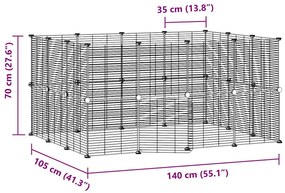 vidaXL Κλουβί Κατοικίδιων με 28 Πάνελ + Πόρτα Μαύρο 35 x 35εκ Ατσάλινο
