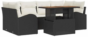 vidaXL Σετ Καναπέ Κήπου με αποθήκευση 7 pcs Μαύρο Πολυ ράταν