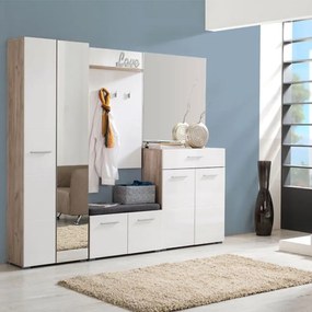 Koμότα - Μπουφές Beny 2K1F Γκρί Δρύς - Λευκή Λάκα 79x35x97,5 εκ. 79x35x97.5 εκ.
