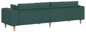 vidaXL Καναπές με μαξιλάρι Σκούρο Πράσινο 250 x 77 x 76 εκ. ύφασμα
