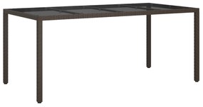 vidaXL Τραπέζι Φαγητού Κήπου Καφέ 190x90x75 εκ Πολυ Ράταν