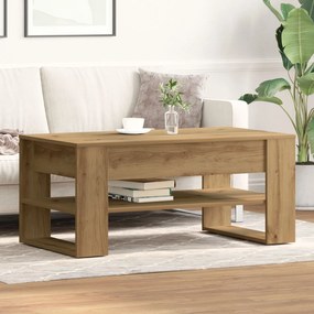 Τραπεζάκι σαλονιού Artisan Oak 102x55x45 εκ από κατασκευασμένο ξύλο