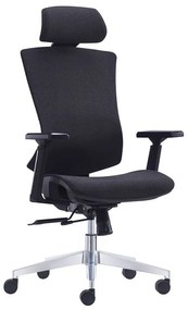 BF9600 Πολυθρόνα Γραφείου Διευθυντή, Βάση Αλουμινίου, Ύφασμα Μαύρο 68x68x120/130cm ΕΟ589,1