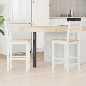 vidaXL Καρέκλες φαγητού 2 pcs Στερεό Ξύλο Ραβέντι Λευκό