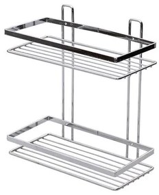 Estia Εταζέρα Elegant Μεταλλική Ίσια 2 Θέσεων 27x25x12.5cm Χρωμίου 02-8680