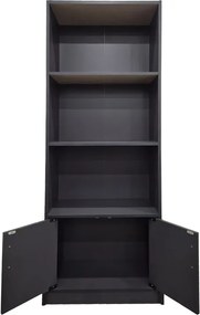 Βιβλιοθήκη Tekaro pakoworld σε ανθρακί απόχρωση 60x29x166εκ