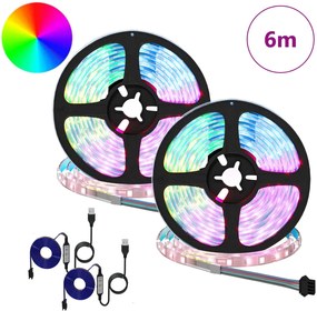 vidaXL Λωρίδα LED 2 pcs Μαύρο και Διαφανές 3000 χιλ