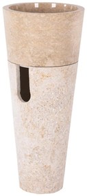 Νιπτήρας C7808.02 Μαρμάρινος Cone Sink Creme White Φ40x90Y εκ. 40x40x90 εκ.