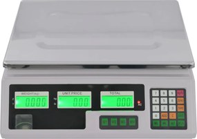 vidaXL Ζυγαριά Πάγκου Ψηφιακή 30 κ. με Επαναφορτιζόμενη Μπαταρία