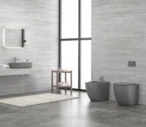 Λεκάνη δαπέδου rimless με κάλυμμα KARAG MILOS-Γκρι ματ