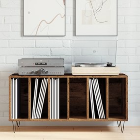 vidaXL Βαλιτσάκι Δίσκων Καφέ 100x38x48 εκ. Επεξεργασμένο Ξύλο
