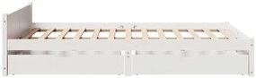 vidaXL Σκελετός Κρεβατιού Χωρίς Στρώμα Λευκό 100x200 εκ. Μασίφ Πεύκο