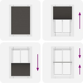 vidaXL Πλισέ περσίδα Μαύρο 100x150 cm Πλάτος υφάσματος 99,4 cm