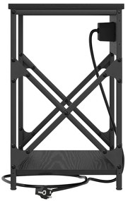 vidaXL Κομοδίνο Μαύρη δρυς 41 x 31 x 51 εκ. Επεξεργασμένο ξύλο