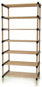 Ραφιέρα 7 Ράφια Φυσικό Ξύλο 56x29x115cm
