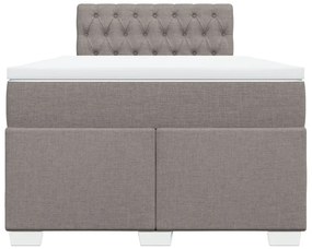 vidaXL Κρεβάτι Boxspring με Στρώμα Taupe 120x190 εκ. Υφασμάτινο