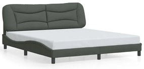 vidaXL Σκελετός Κρεβατιού με LED Χωρίς Στρώμα Σκ. Γκρι 180x200 εκ.