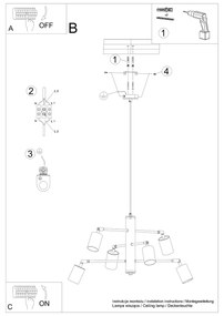 Πολυέλαιος Lemmi 6,6xGU10/10w, Χρώμα μαύρος