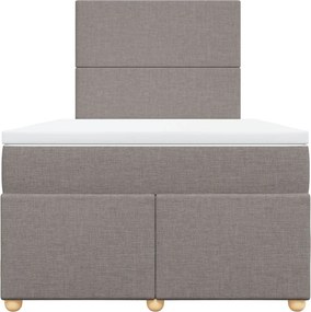 vidaXL Κρεβάτι Boxspring με Στρώμα Taupe 120x190 εκ. Υφασμάτινο
