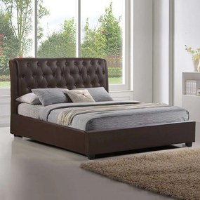 Κρεβάτι Odalys HM549.02 Με Τεχνόδερμα Brown Διπλό Τεχνόδερμα