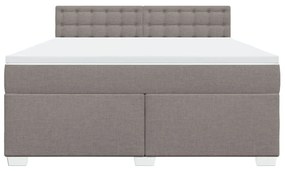 Κρεβάτι Boxspring με Στρώμα Taupe 180x200 εκ. Υφασμάτινο - Μπεζ-Γκρι