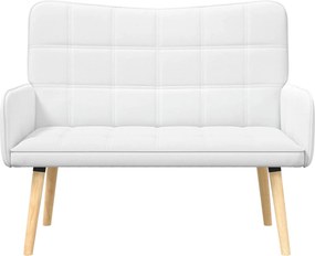 vidaXL Καναπές 2 ατόμων Λευκό 115 x 61 x 87 εκ. Ύφασμα