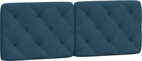 vidaXL Κρεβάτι με Στρώμα Μπλε 120x200 εκ. Βελούδινο